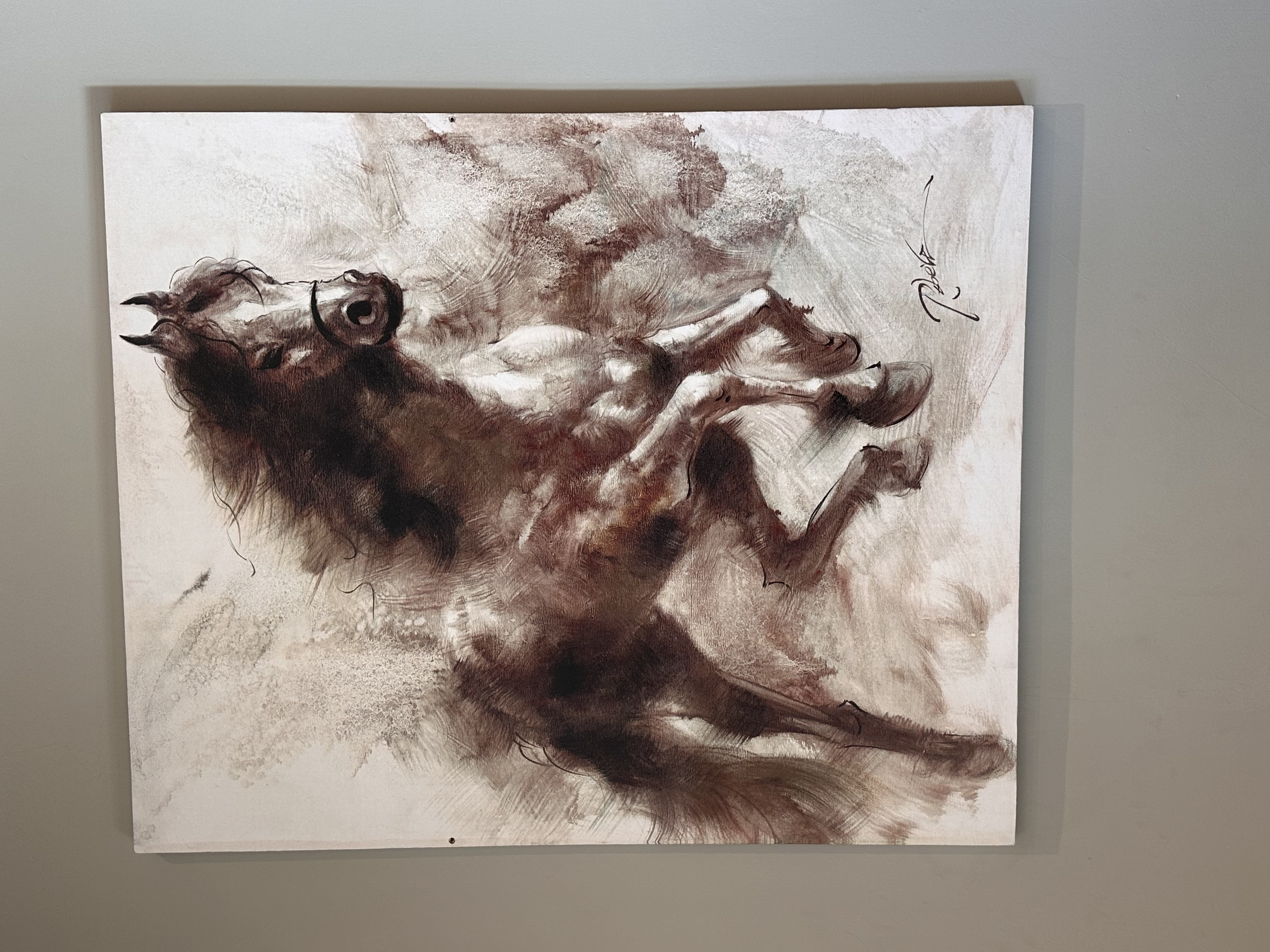 Charcoal horse painting